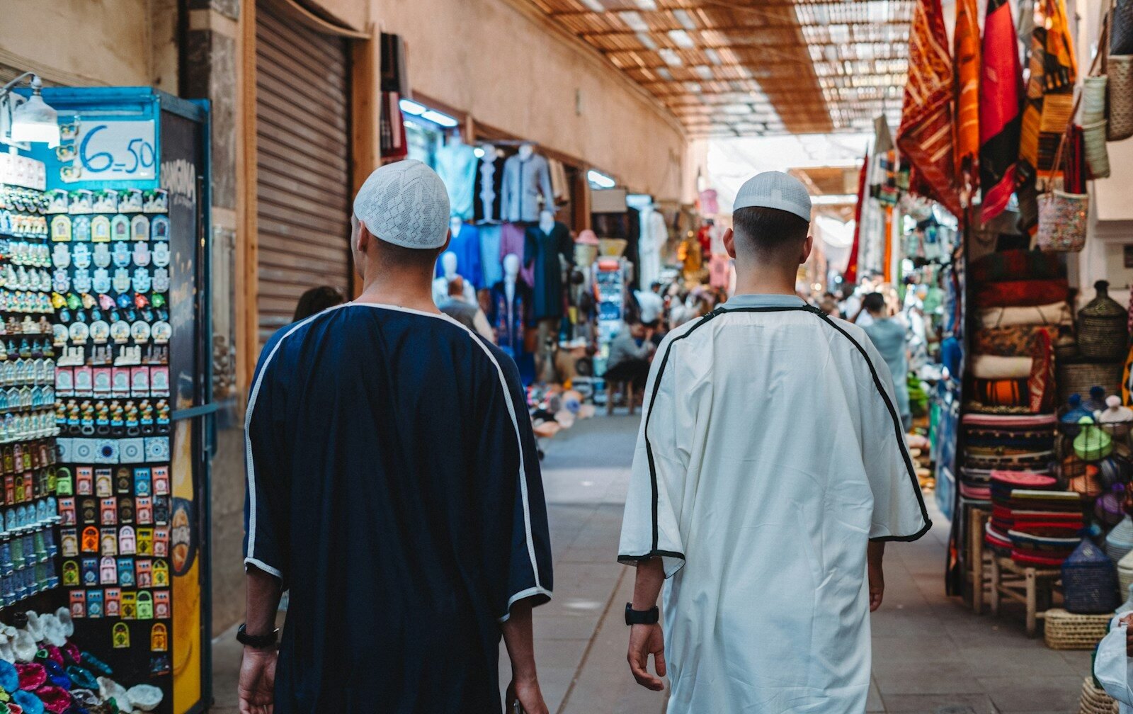 Marrakech souks — lanterns and artisan crafts